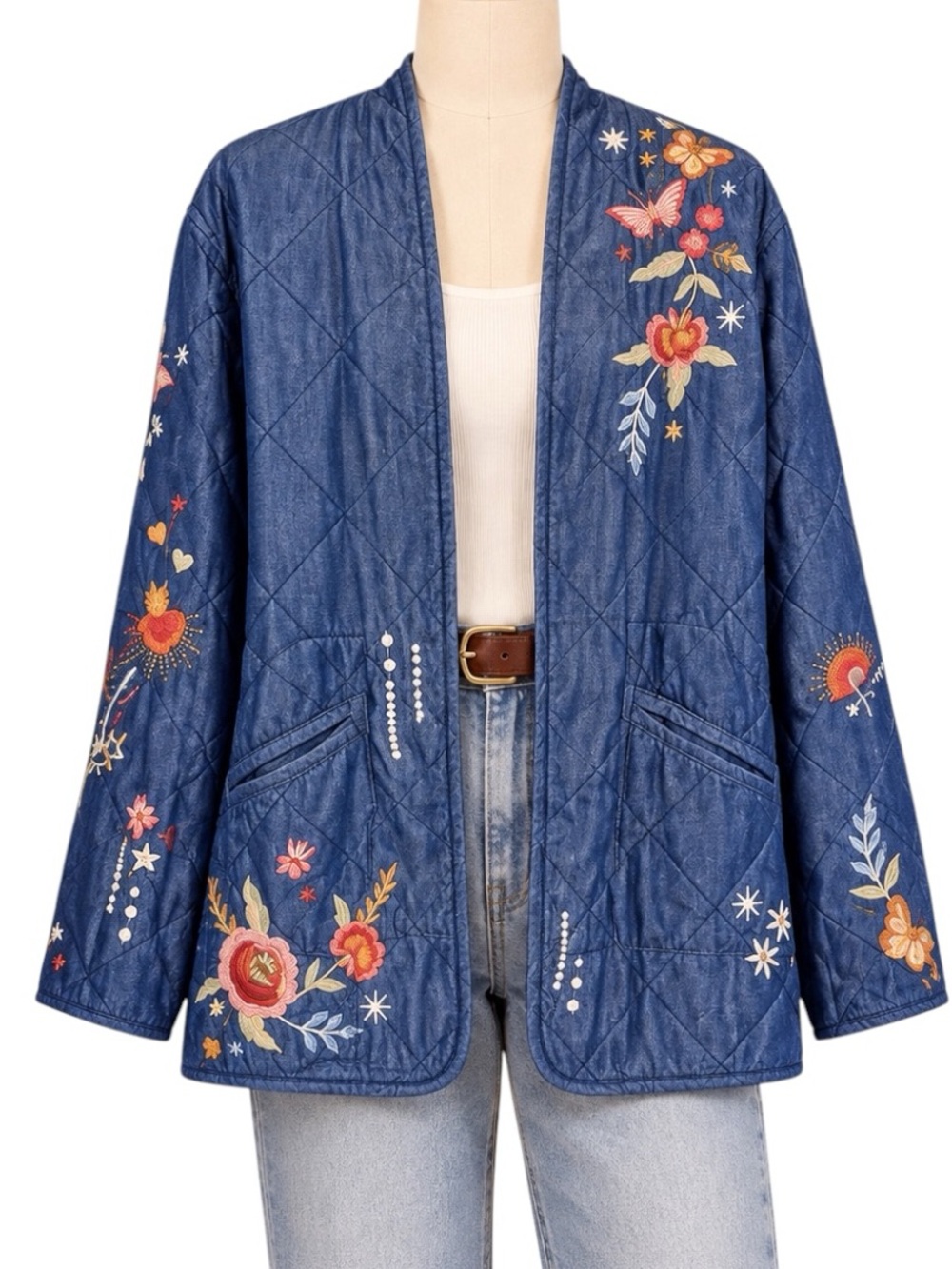 Johnny Was Celestial Hand Embroidered Quilted Jacket NWT RARE